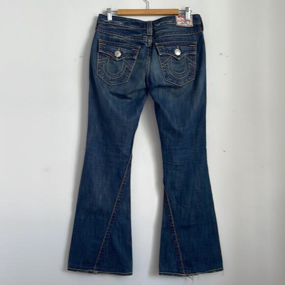 True Religion low rise flared dark wash flared denim jeans sz 29 - Picture 7 of 9